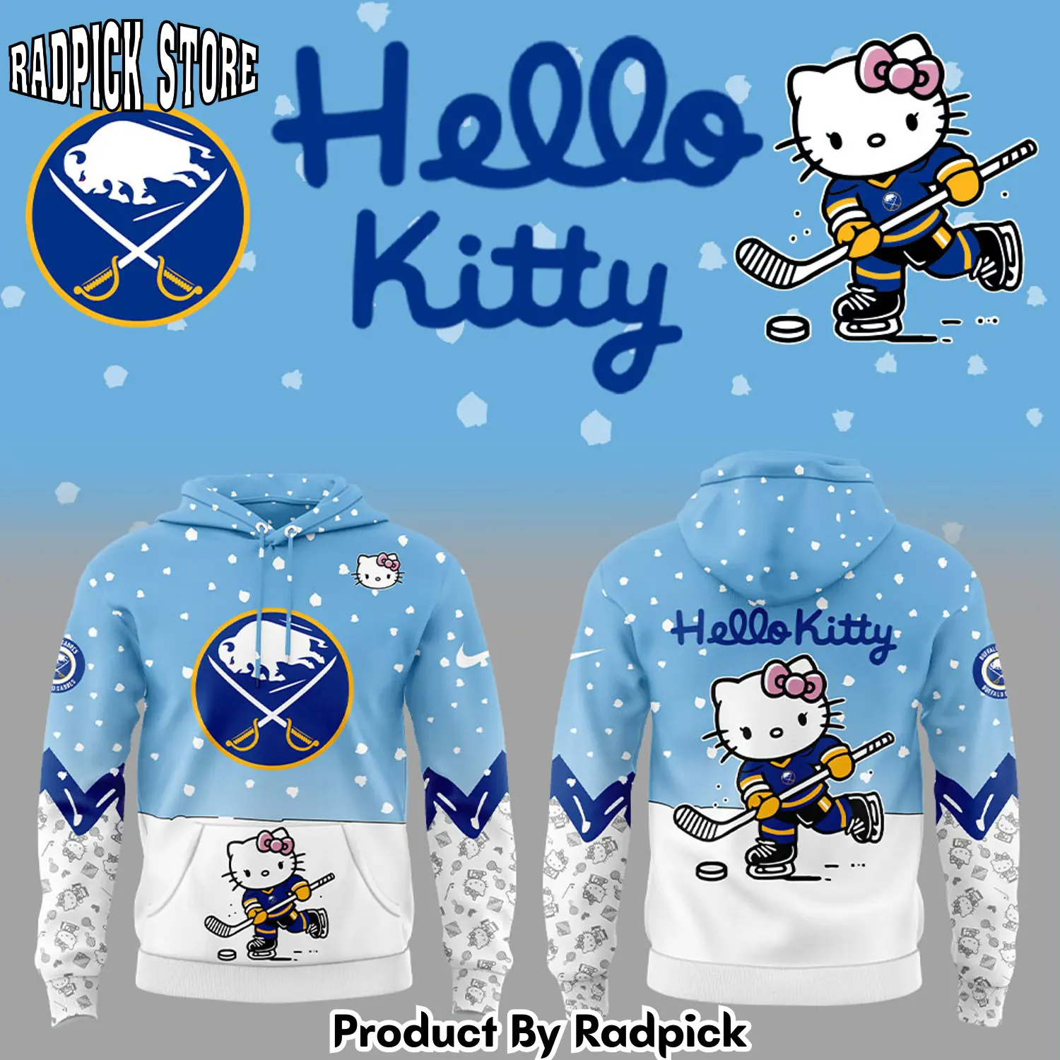 Buffalo sabres x hello kitty hoodie joggers hoodie and long pants set 1 rp291887